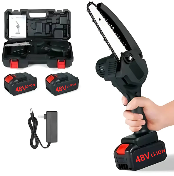 Mini Motosierra Portatil Con Dos Bateria